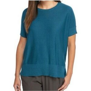 Eileen Fisher Blue Tencel Dolman Sleeve Sweater Size XS